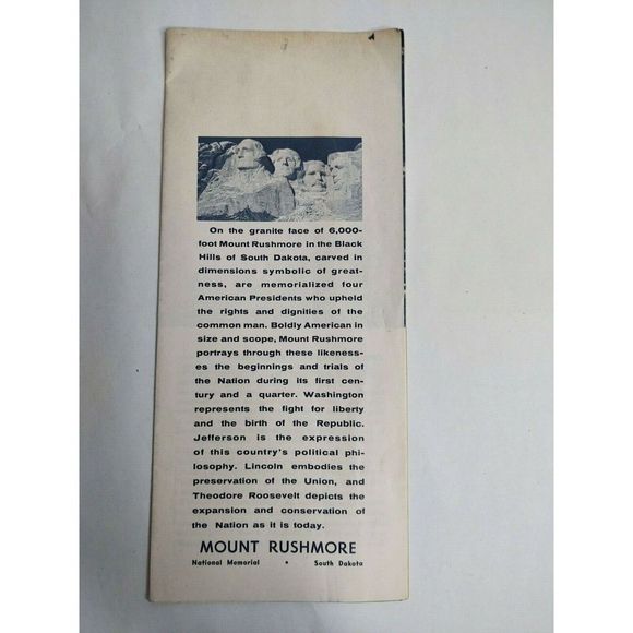 Vintage Ad Advertising 1965 Mount Rushmore National Park Brochure Pamphlet Map - Picture 3 of 8